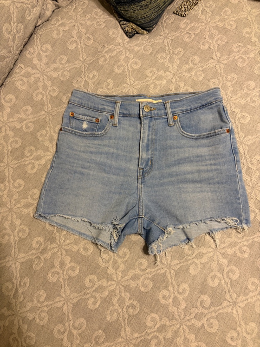 Levi's Light Blue High-Rise Denim Cutoff Shorts